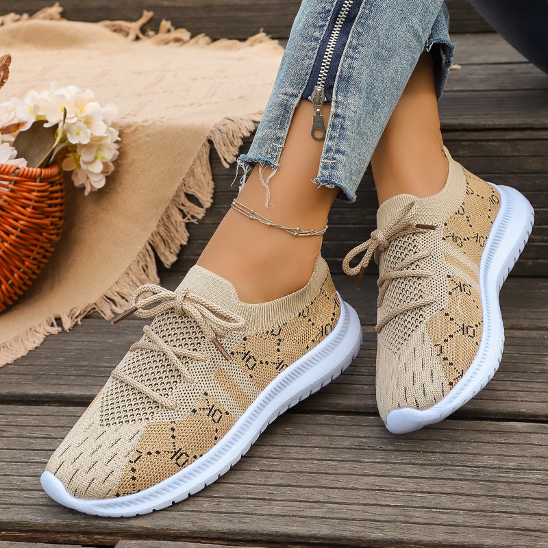2026 Nieuwe Veterschoenen Rond - Knit Fabric Lace Up Sneakers recensie en prijs